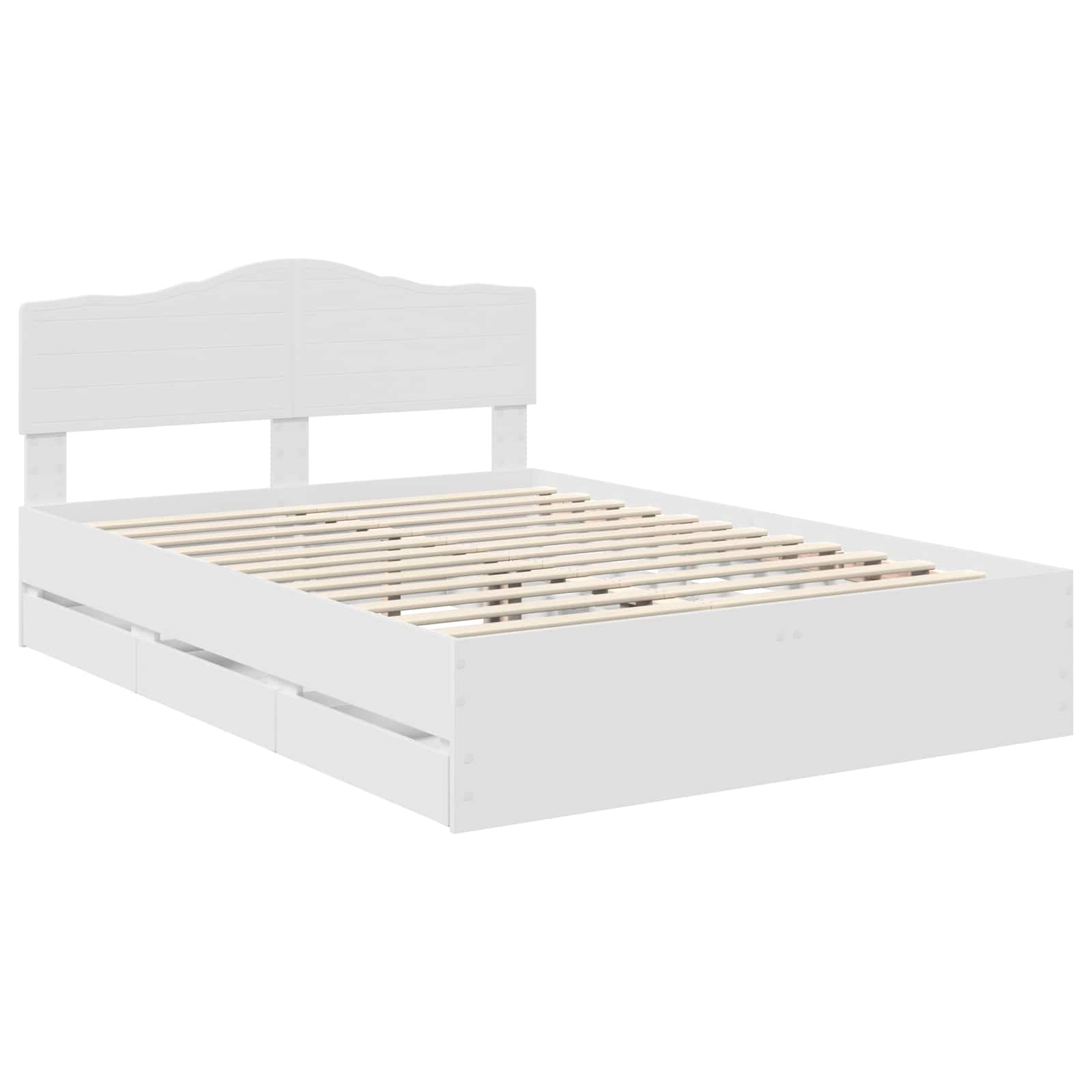 vidaXL Ramka łóżka z szufladą Biały 160 x 200 cm Drewno inżynieryjne