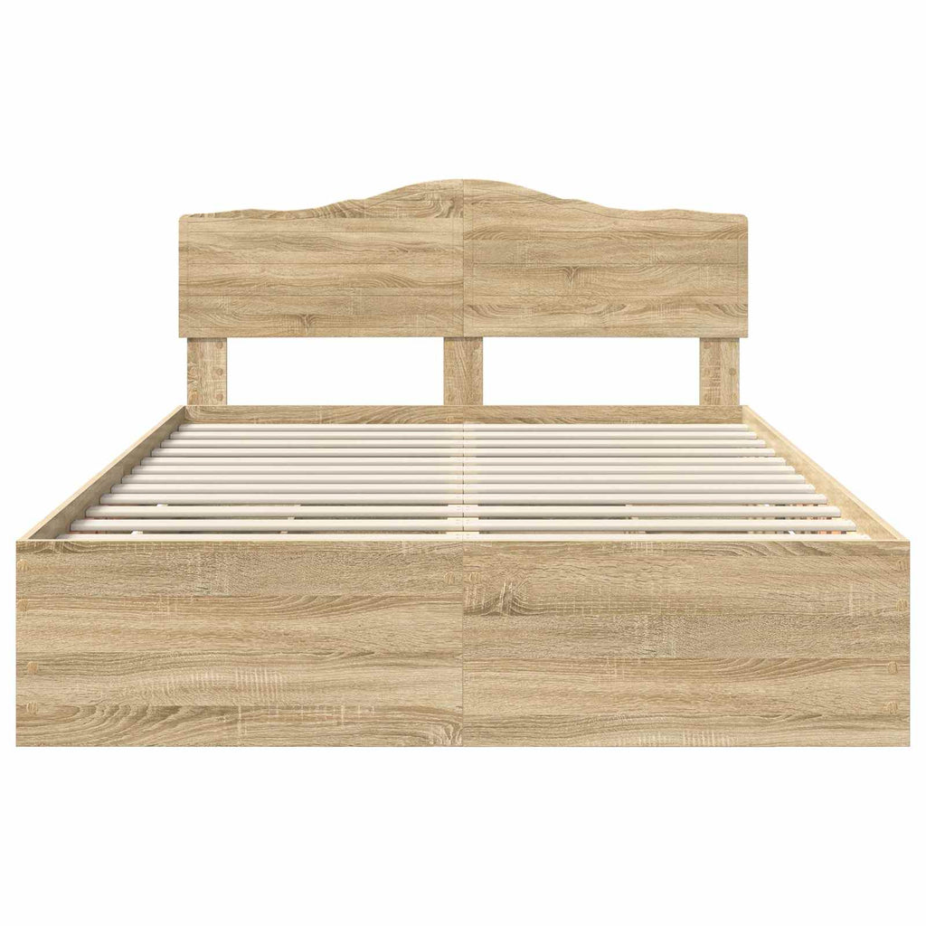 vidaXL Ramka łóżka Dąb Sonoma 160 x 200 cm Drewno inżynieryjne