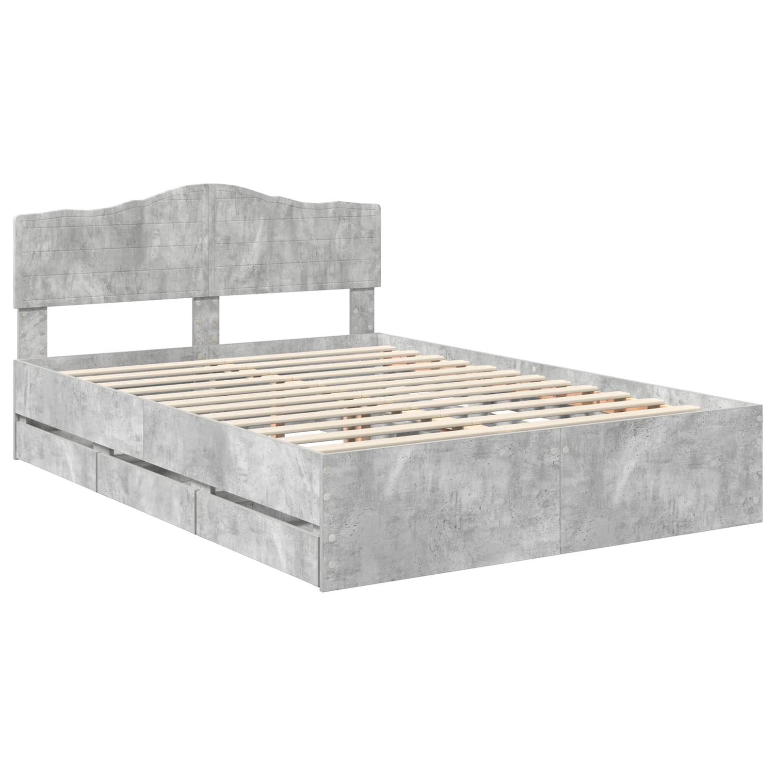 vidaXL Ramka łóżka Betonowy szary 160 x 200 cm Drewno inżynieryjne