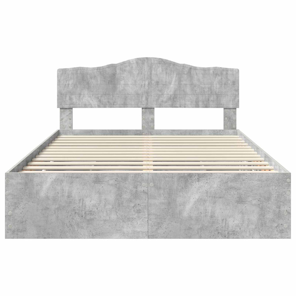 vidaXL Ramka łóżka Betonowy szary 160 x 200 cm Drewno inżynieryjne