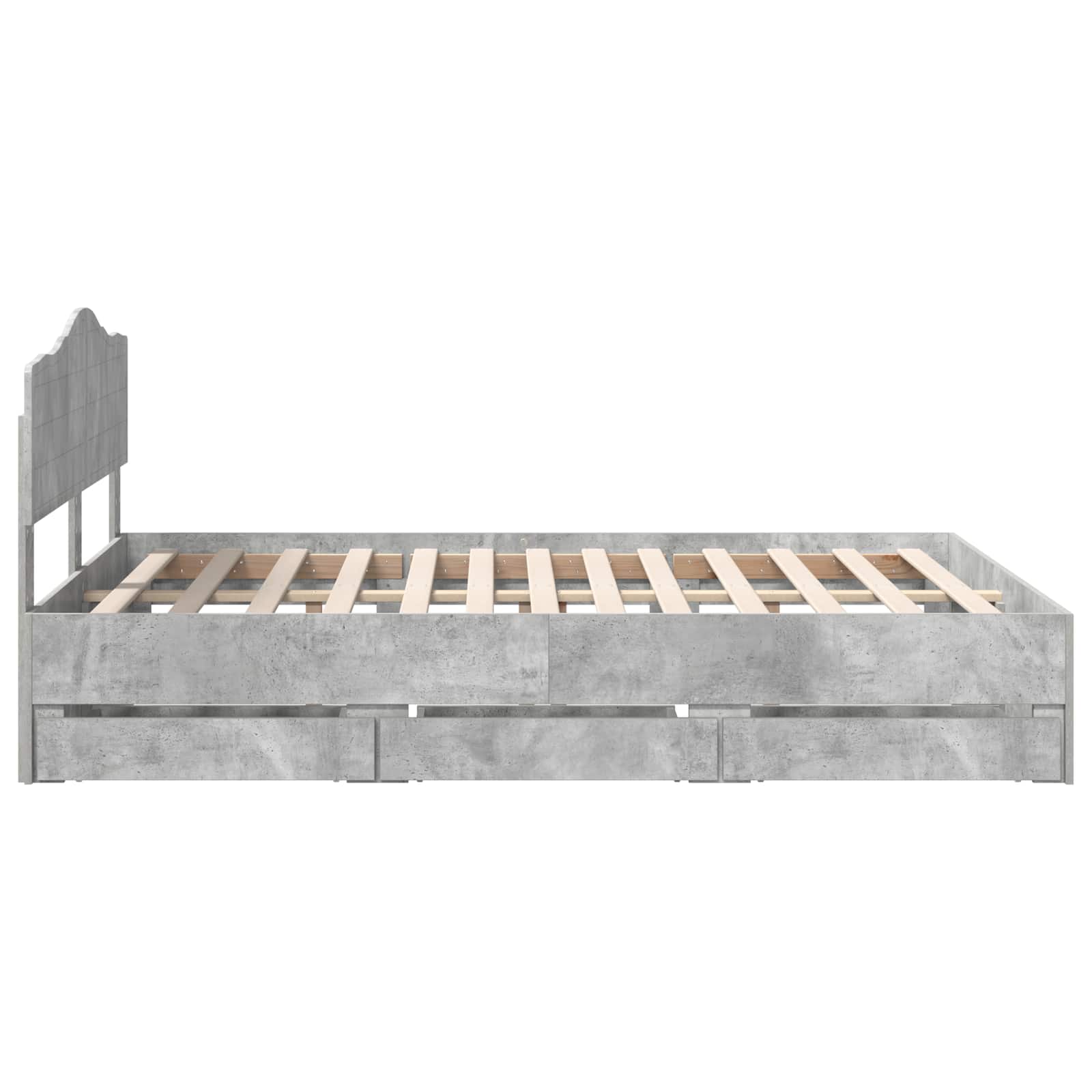 vidaXL Ramka łóżka Betonowy szary 160 x 200 cm Drewno inżynieryjne