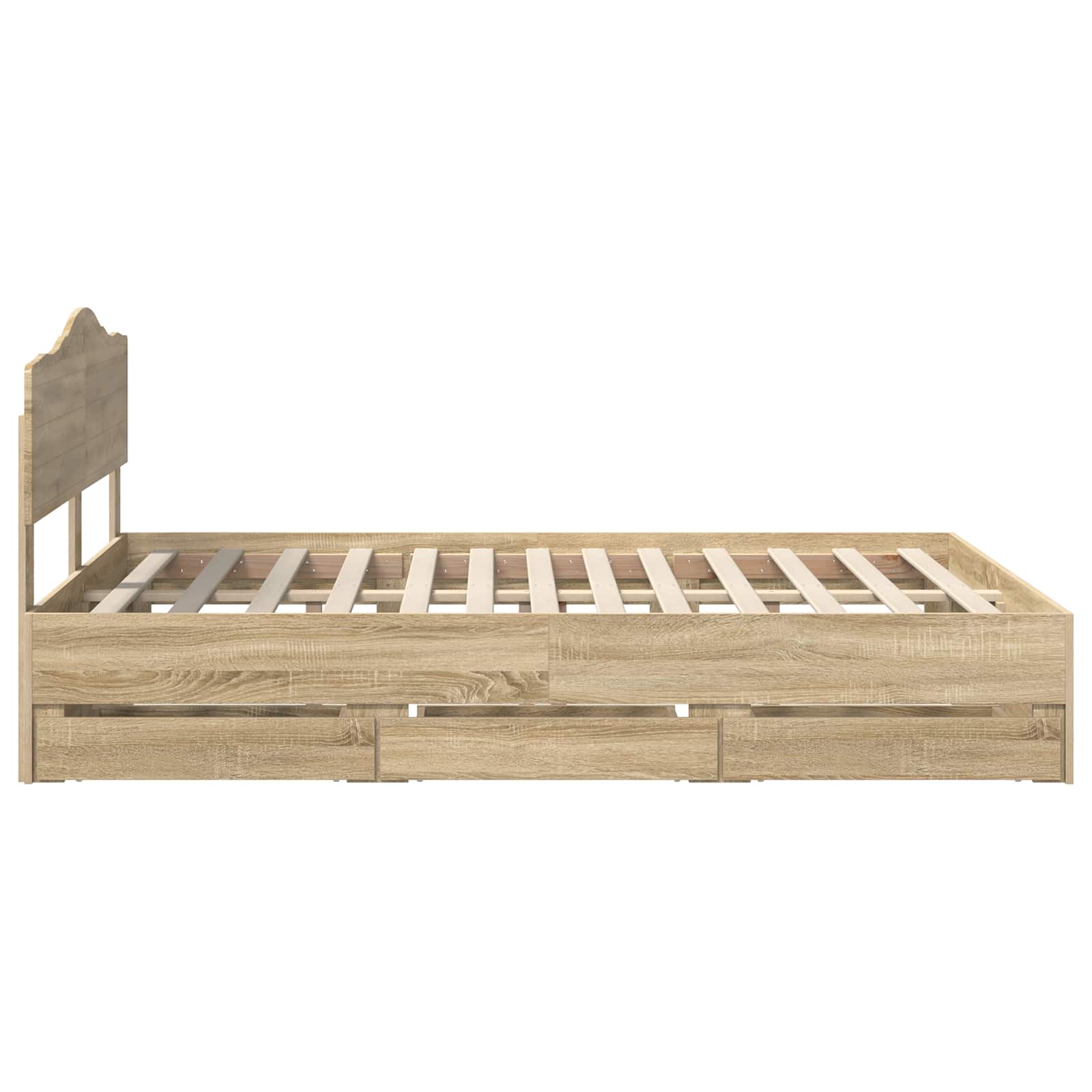 vidaXL Ramka łóżka Dąb Sonoma 150 x 200 cm Drewno inżynieryjne