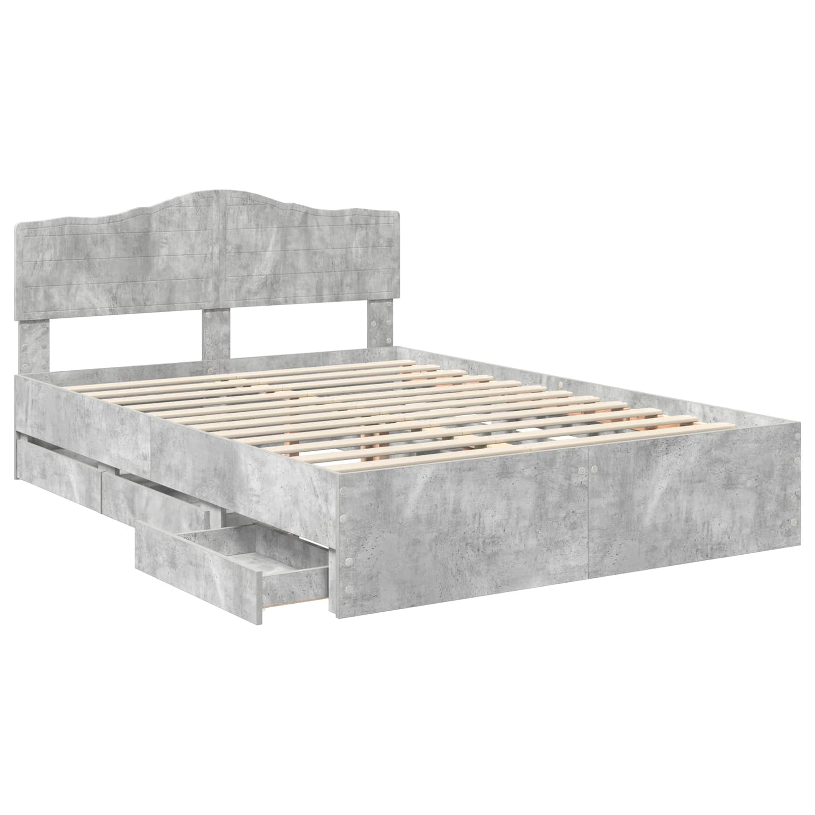 vidaXL Ramka łóżka Betonowy szary 150 x 200 cm Drewno inżynieryjne