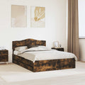 vidaXL Ramka łóżka Dąb wędzony 140 x 200 cm Drewno inżynieryjne