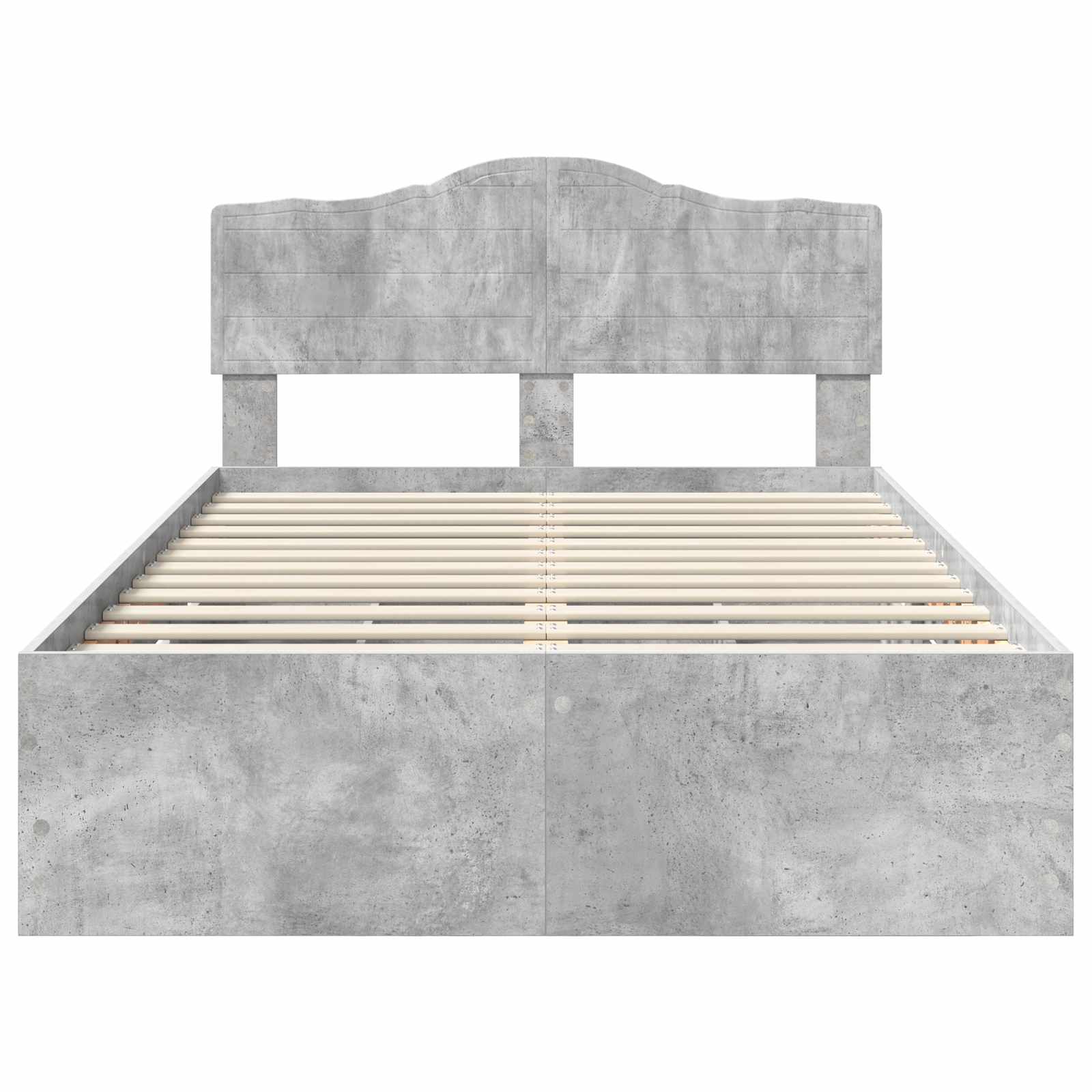 vidaXL Ramka łóżka Betonowy szary 135 x 190 cm Drewno inżynieryjne