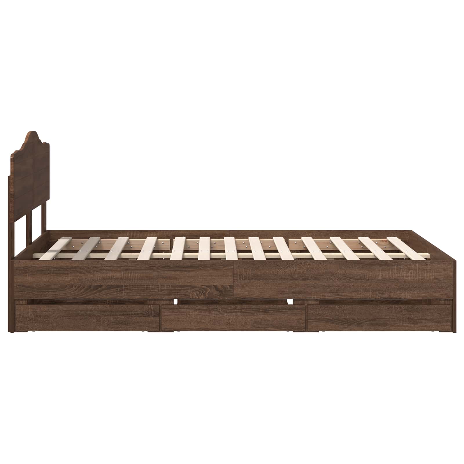 vidaXL Ramka łóżka Brązowy dąb 135 x 190 cm Drewno inżynieryjne