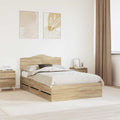 vidaXL Ramka łóżka Dąb Sonoma 120 x 190 cm Drewno inżynieryjne