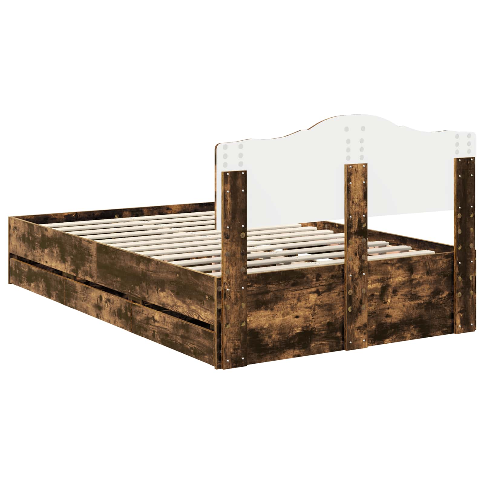 vidaXL Ramka łóżka Dąb wędzony 120 x 190 cm Drewno inżynieryjne