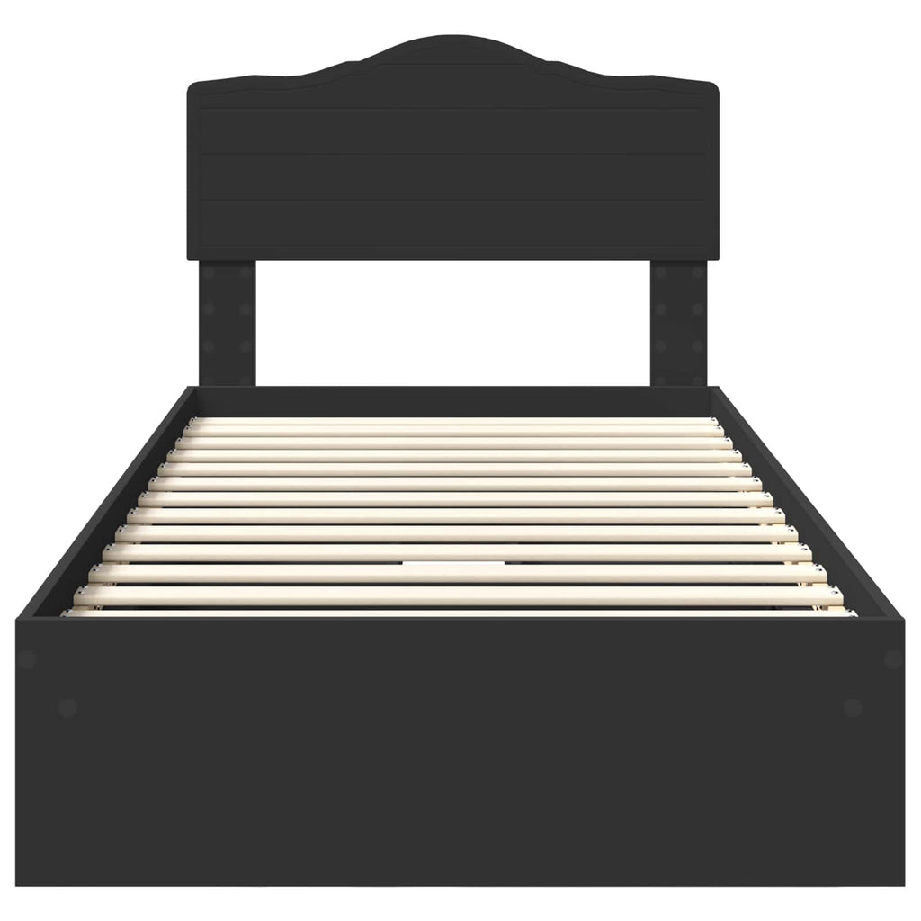 vidaXL Łóżko z miejscem do przechowywania Czarny 100 x 200 cm