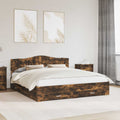vidaXL Ramka łóżka Dąb wędzony 200 x 200 cm Materiał drewnopochodny