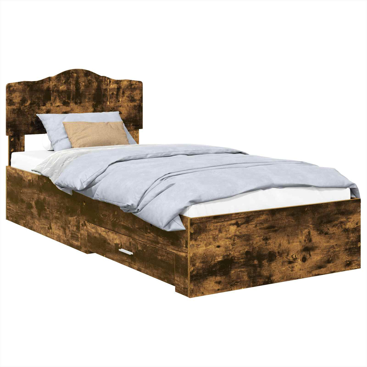 vidaXL Ramka łóżka Dąb wędzony 90 x 200 cm Drewno inżynieryjne