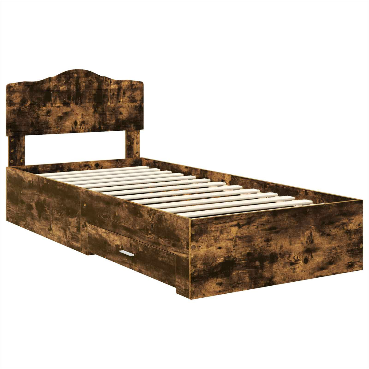 vidaXL Ramka łóżka Dąb wędzony 90 x 200 cm Drewno inżynieryjne