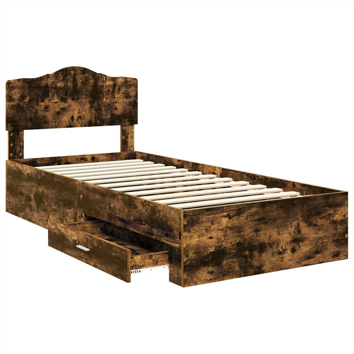 vidaXL Ramka łóżka Dąb wędzony 90 x 200 cm Drewno inżynieryjne