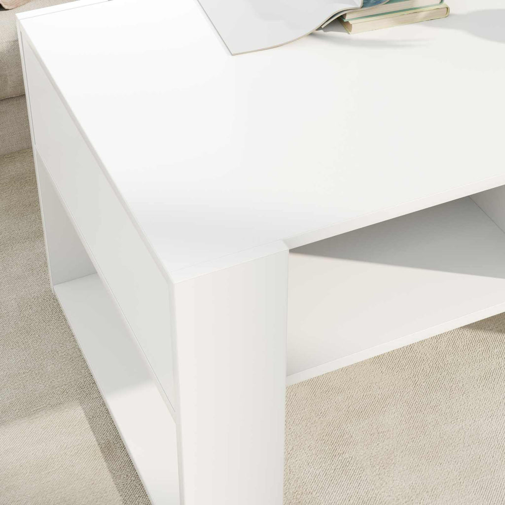 vidaXL Stolik kawowy Biały 92 x 53 x 45 cm Materiał drewnopochodny