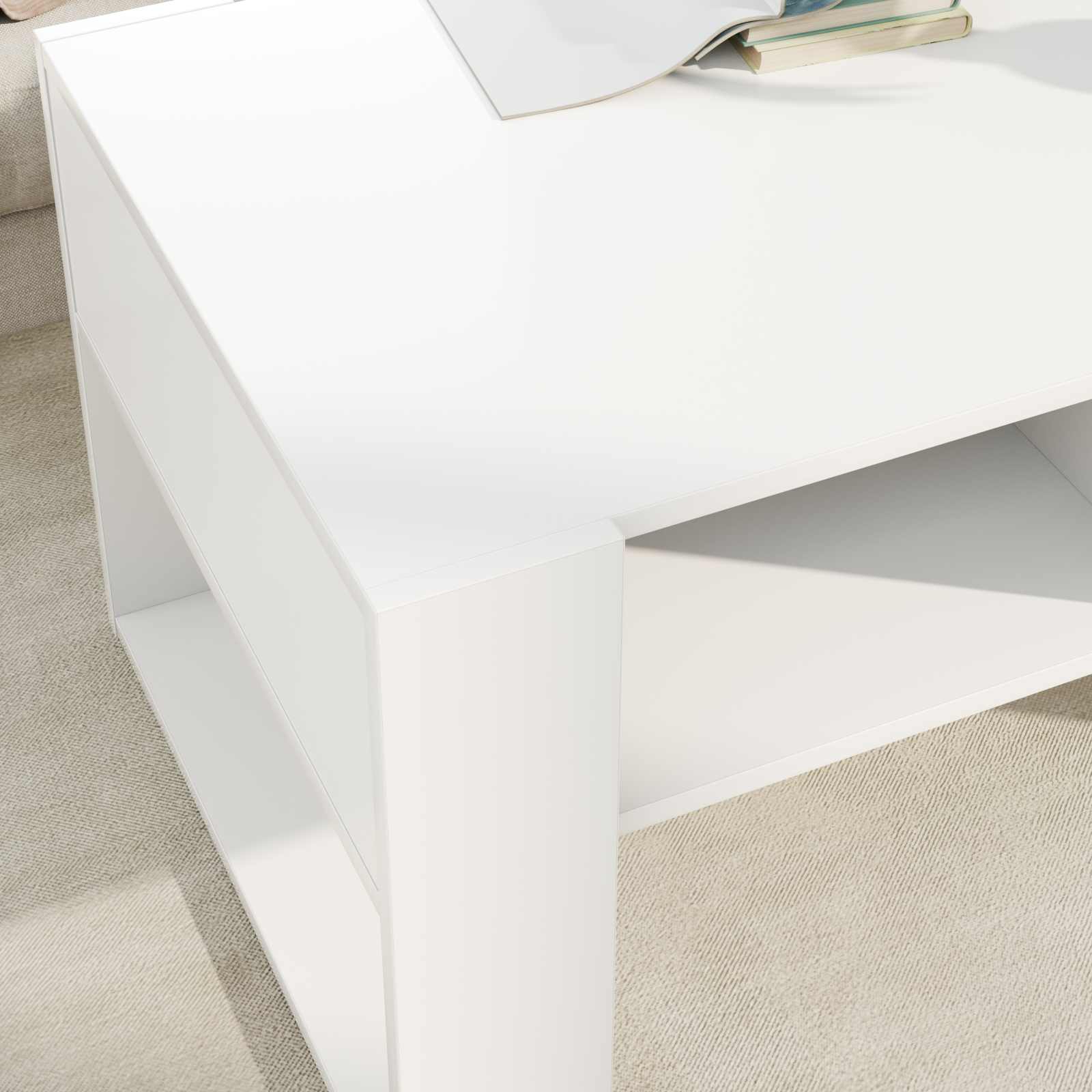 vidaXL Stolik kawowy Biały 92 x 53 x 45 cm Materiał drewnopochodny