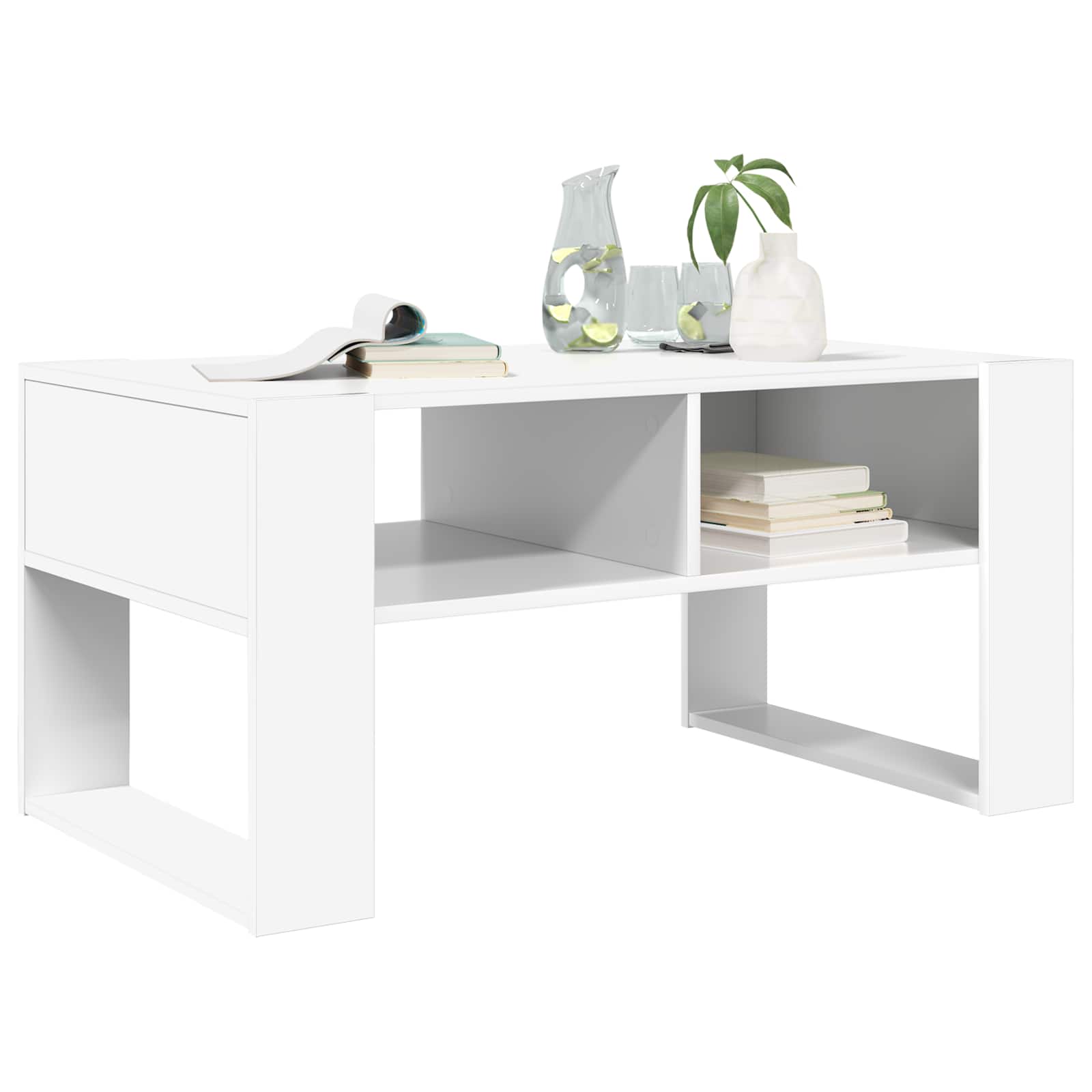 vidaXL Stolik kawowy Biały 92 x 53 x 45 cm Materiał drewnopochodny