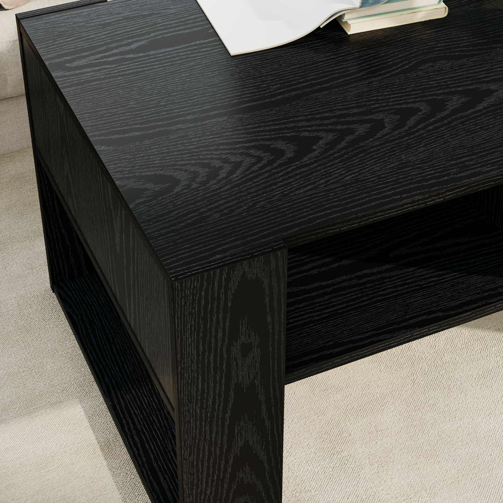 vidaXL Stolik kawowy z przechowywaniem Czarny Dąb 92 x 53 x 45 cm