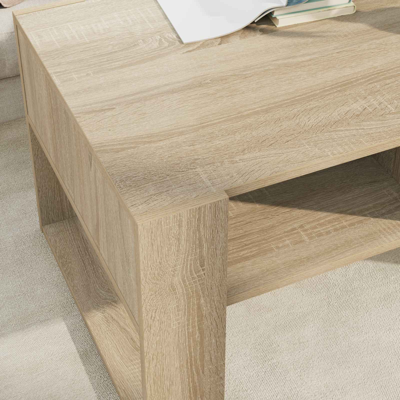 vidaXL Stolik kawowy z przechowywaniem Dąb Sonoma 92 x 53 x 45 cm
