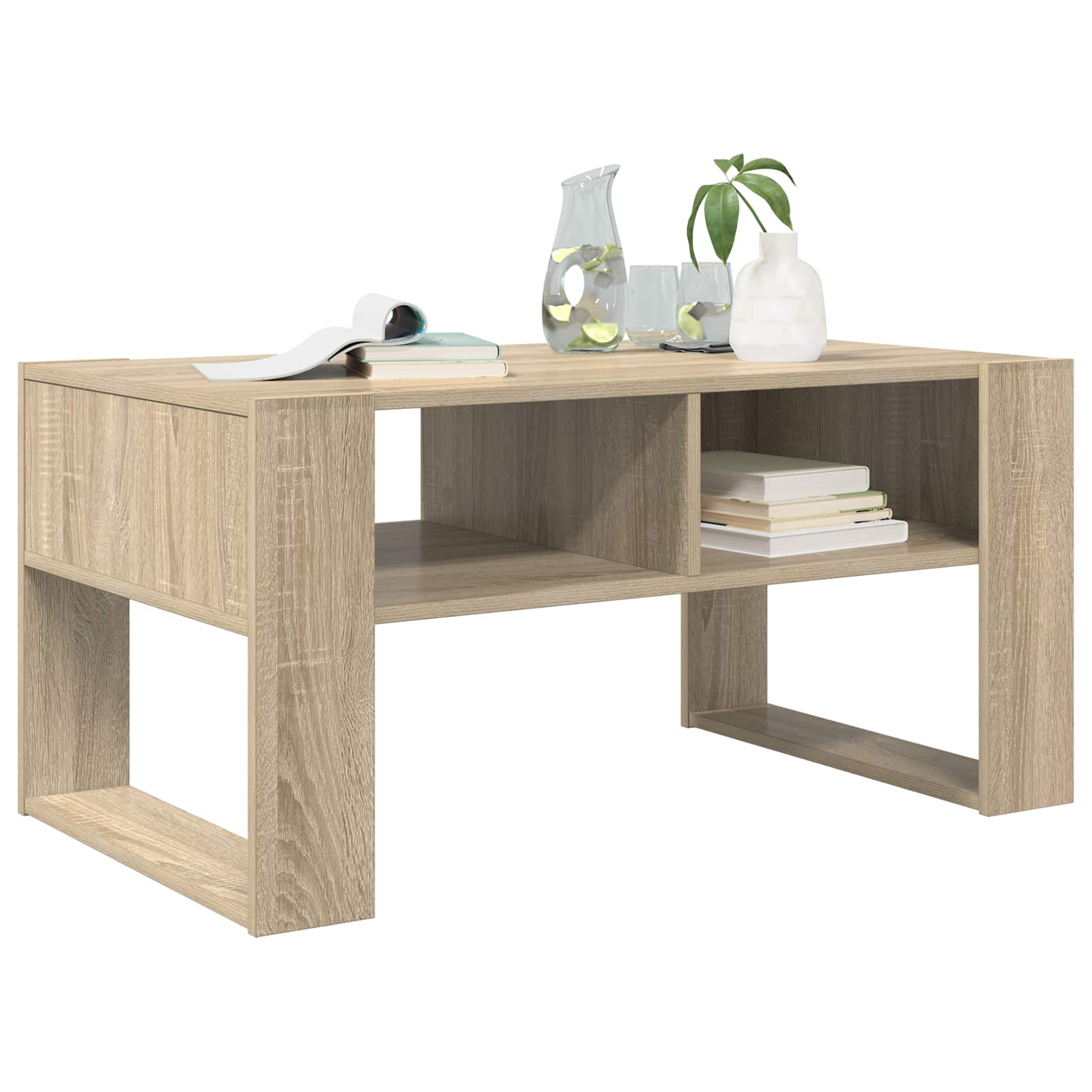 vidaXL Stolik kawowy z przechowywaniem Dąb Sonoma 92 x 53 x 45 cm