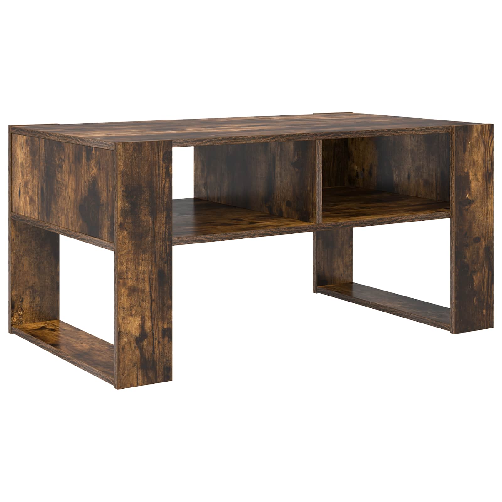 vidaXL Stolik kawowy z przechowywaniem Dąb wędzony 92 x 53 x 45 cm