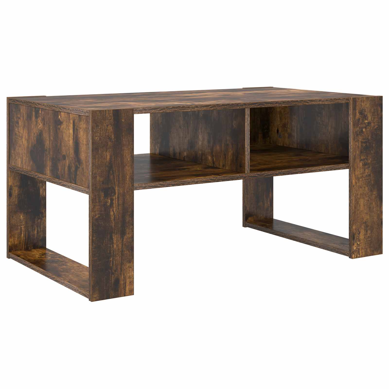 vidaXL Stolik kawowy z przechowywaniem Dąb wędzony 92 x 53 x 45 cm