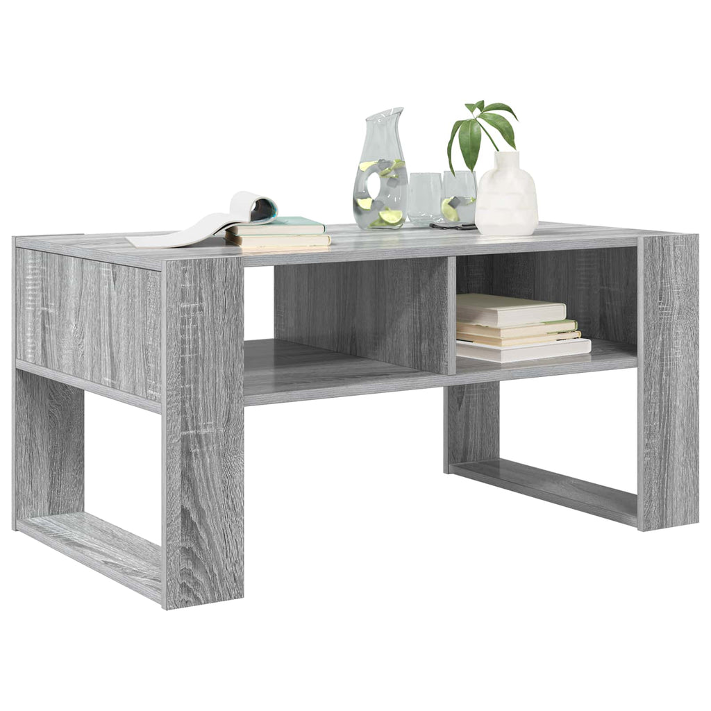 vidaXL Stolik kawowy z przechowywaniem Szary Sonoma 92 x 53 x 45 cm