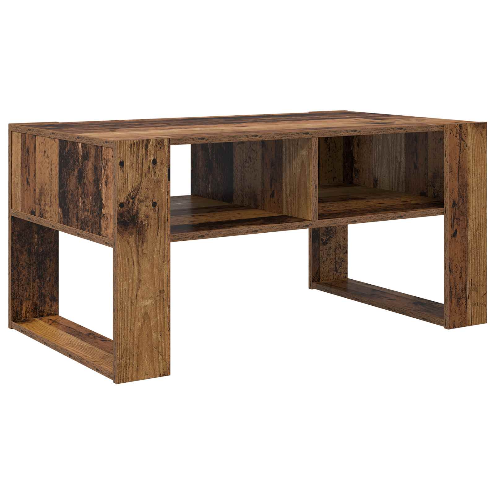 vidaXL Stolik kawowy z przechowywaniem Stare drewno 92 x 53 x 45 cm