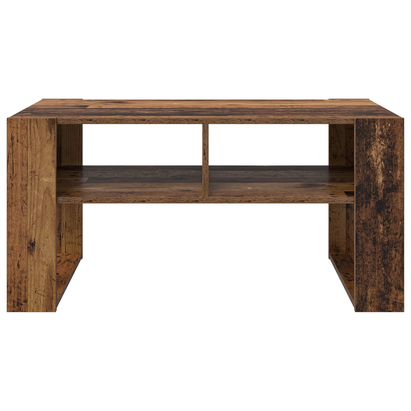 vidaXL Stolik kawowy z przechowywaniem Stare drewno 92 x 53 x 45 cm