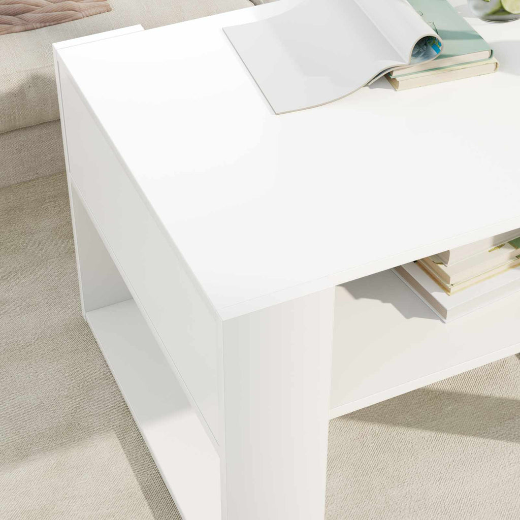 vidaXL Stolik kawowy Biały 66 x 53 x 45 cm Materiał drewnopochodny