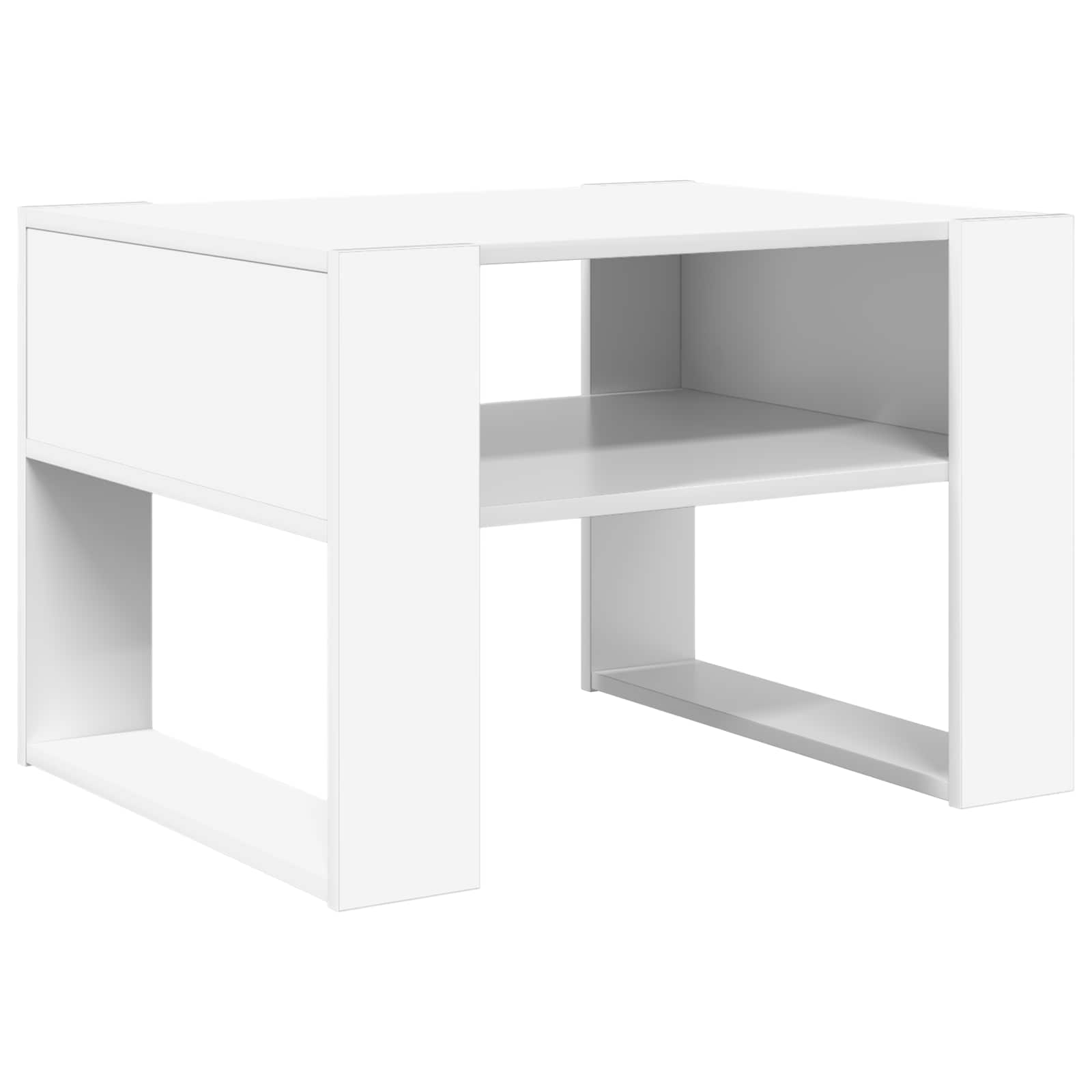 vidaXL Stolik kawowy Biały 66 x 53 x 45 cm Materiał drewnopochodny