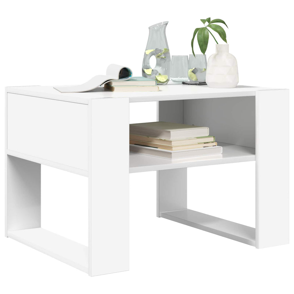 vidaXL Stolik kawowy Biały 66 x 53 x 45 cm Materiał drewnopochodny