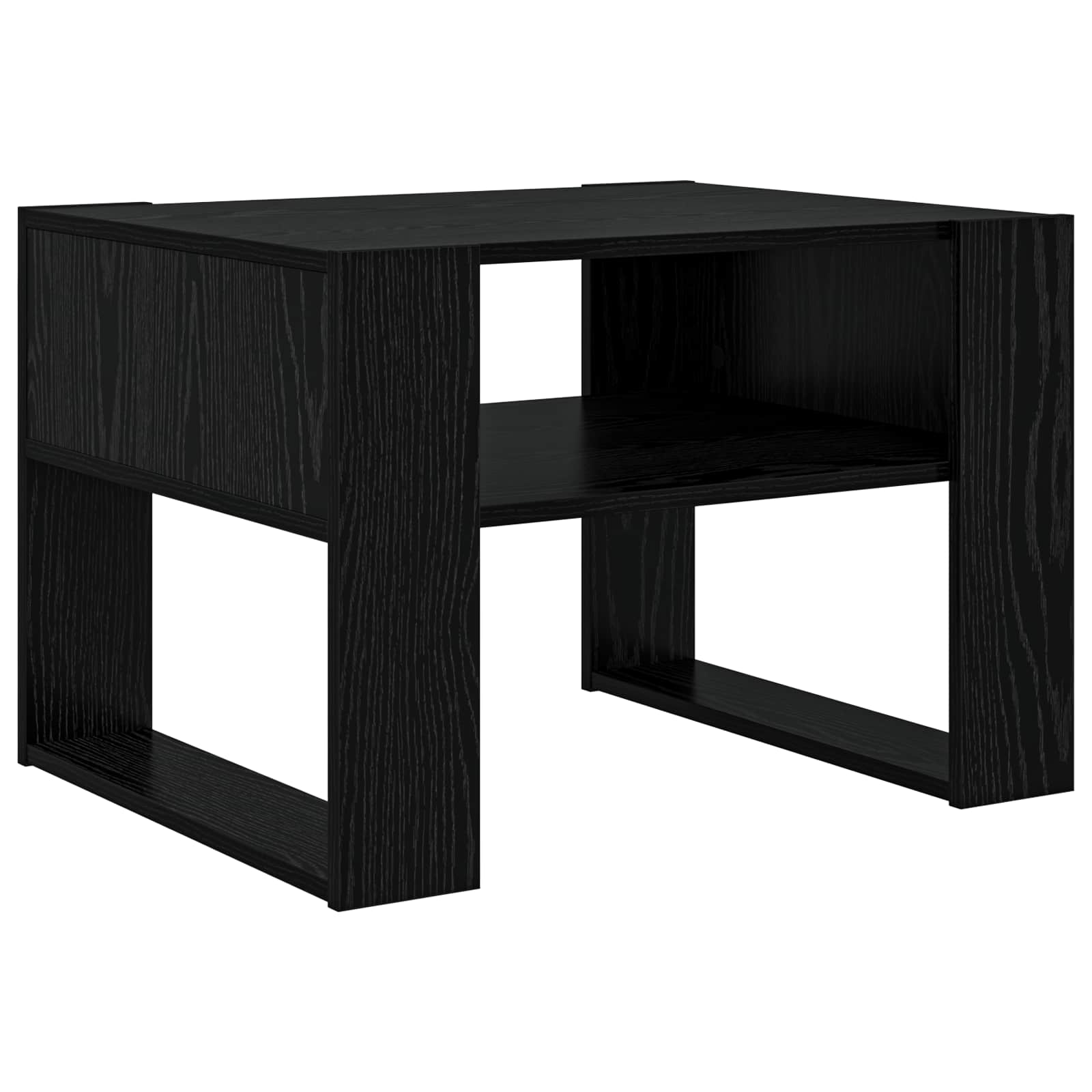 vidaXL Stolik kawowy z przechowywaniem Czarny Dąb 66 x 53 x 45 cm