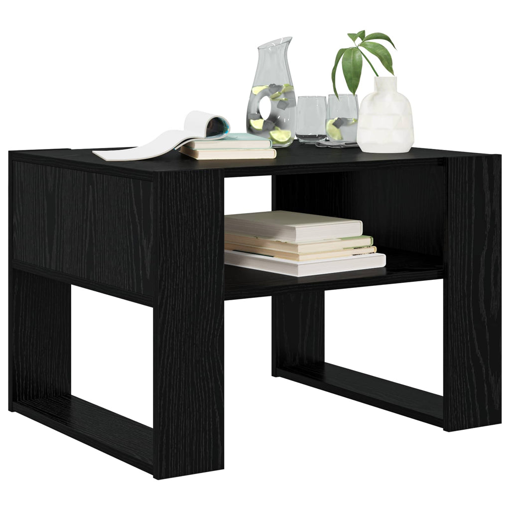 vidaXL Stolik kawowy z przechowywaniem Czarny Dąb 66 x 53 x 45 cm