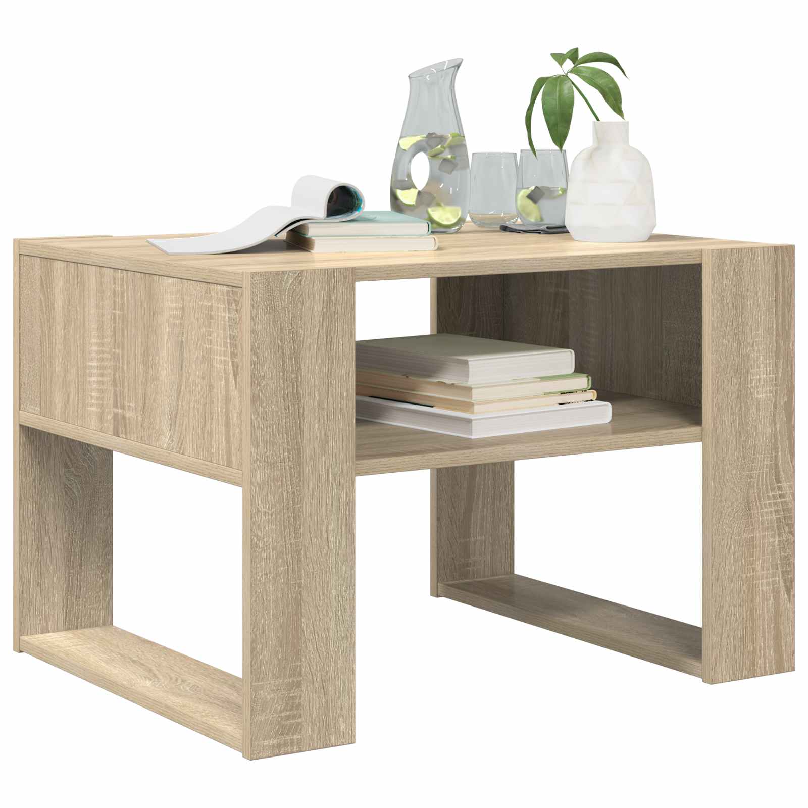 vidaXL Stolik kawowy z przechowywaniem Dąb Sonoma 66 x 53 x 45 cm