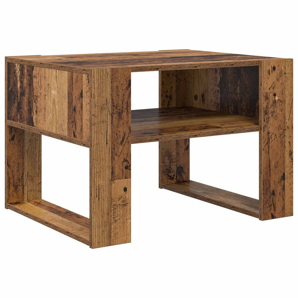 vidaXL Stolik kawowy z przechowywaniem Stare drewno 66 x 53 x 45 cm