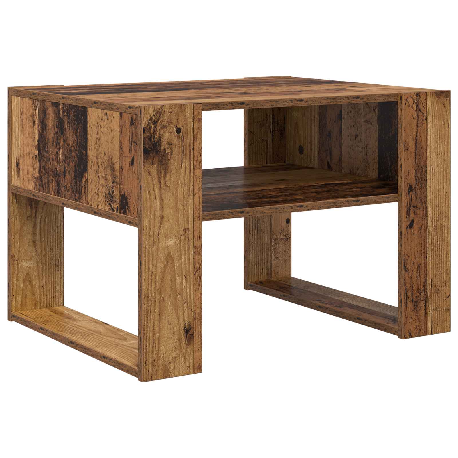 vidaXL Stolik kawowy z przechowywaniem Stare drewno 66 x 53 x 45 cm