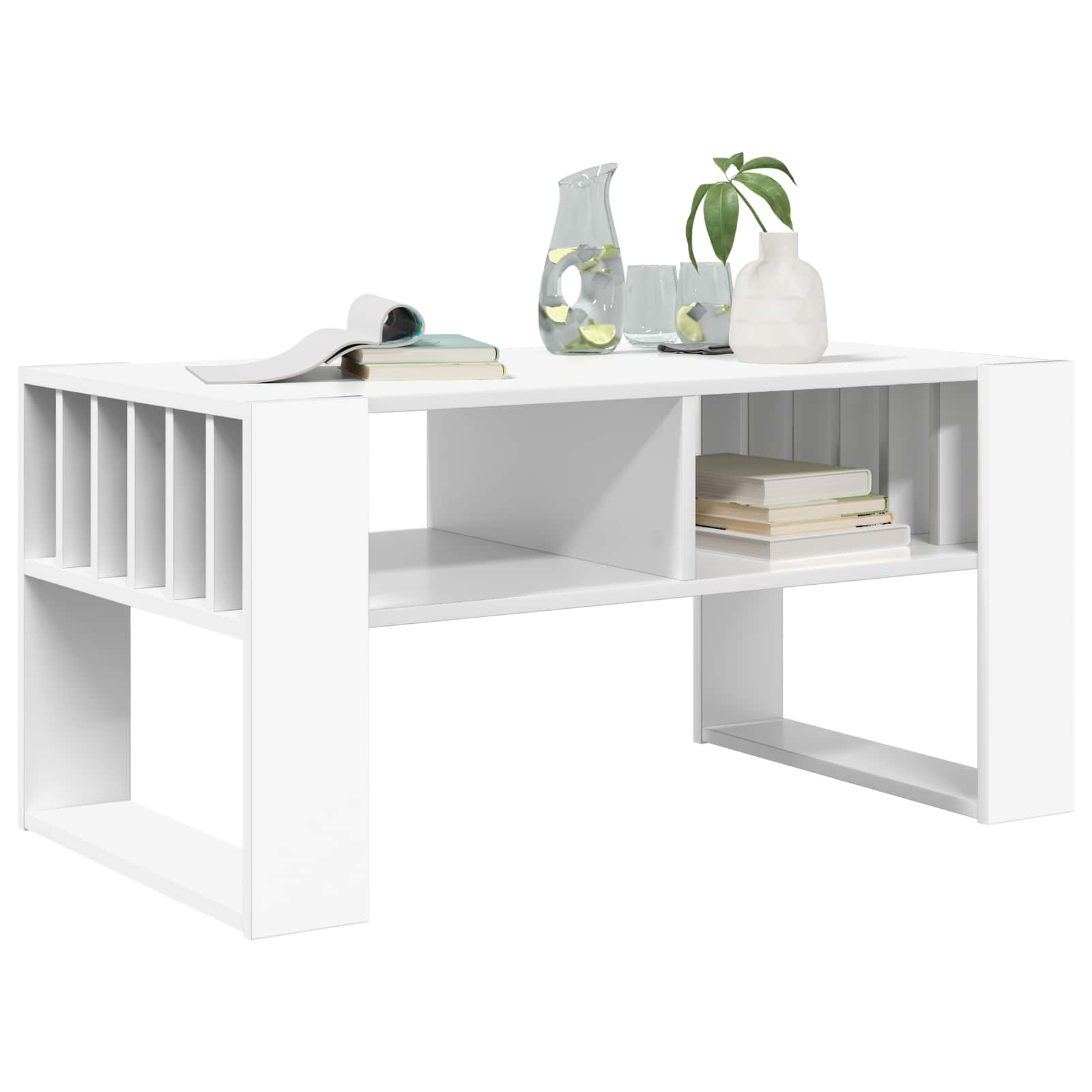 vidaXL Stolik kawowy Biały 92 x 49,5 x 45 cm Materiał drewnopochodny