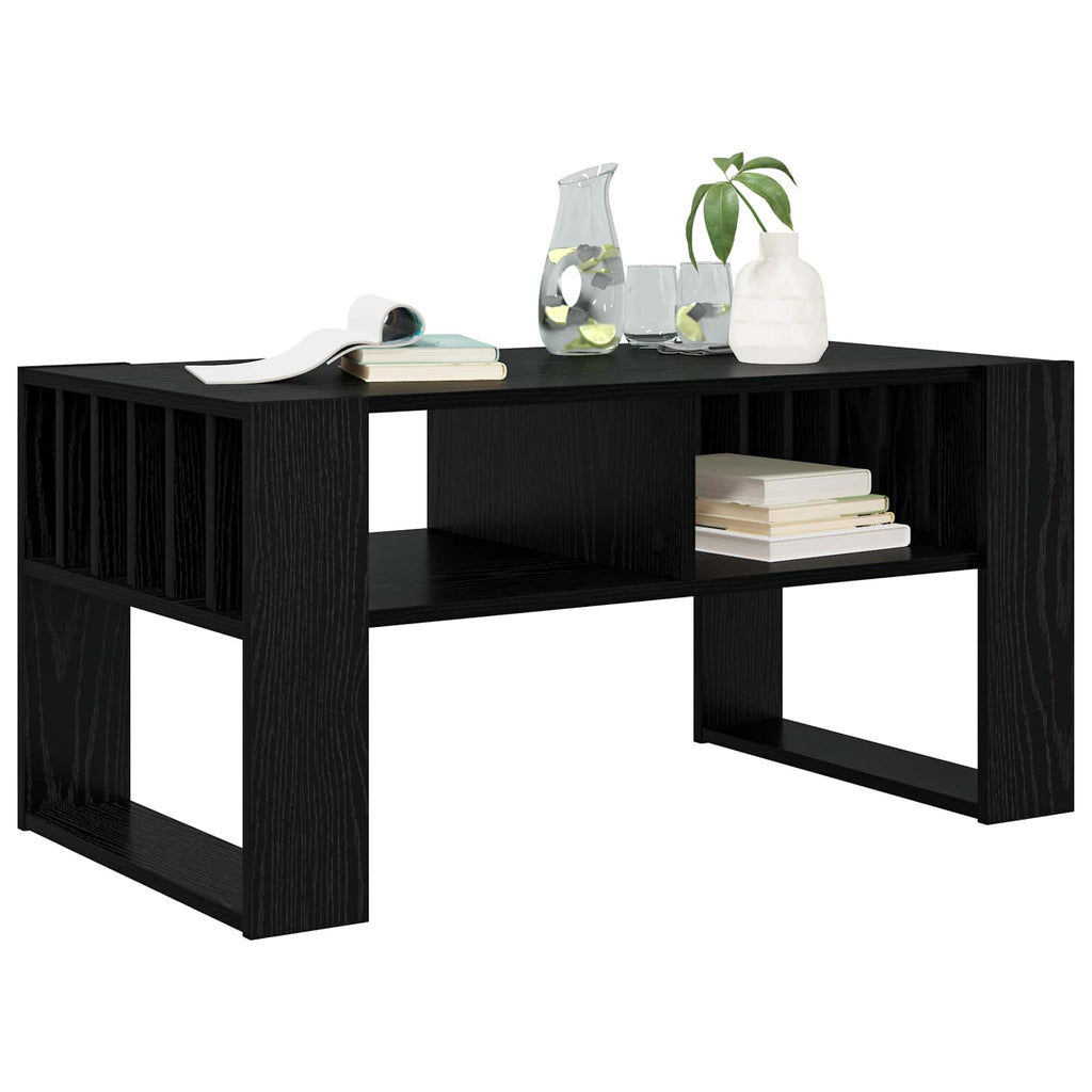 vidaXL Stolik kawowy Czarny Dąb 92 x 49,5 x 45 cm