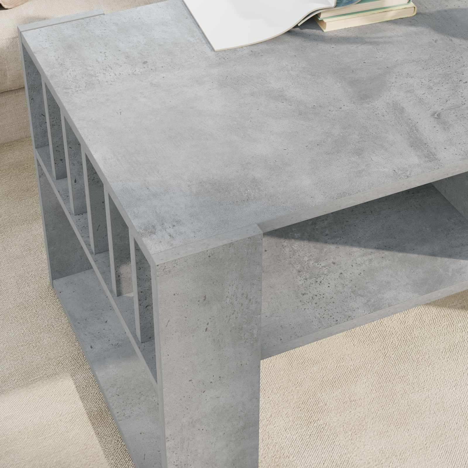 vidaXL Stolik kawowy Betonowy szary 92 x 49,5 x 45 cm