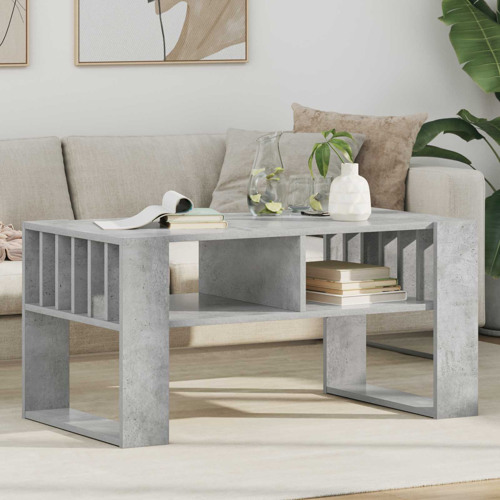 vidaXL Stolik kawowy Betonowy szary 92 x 49,5 x 45 cm