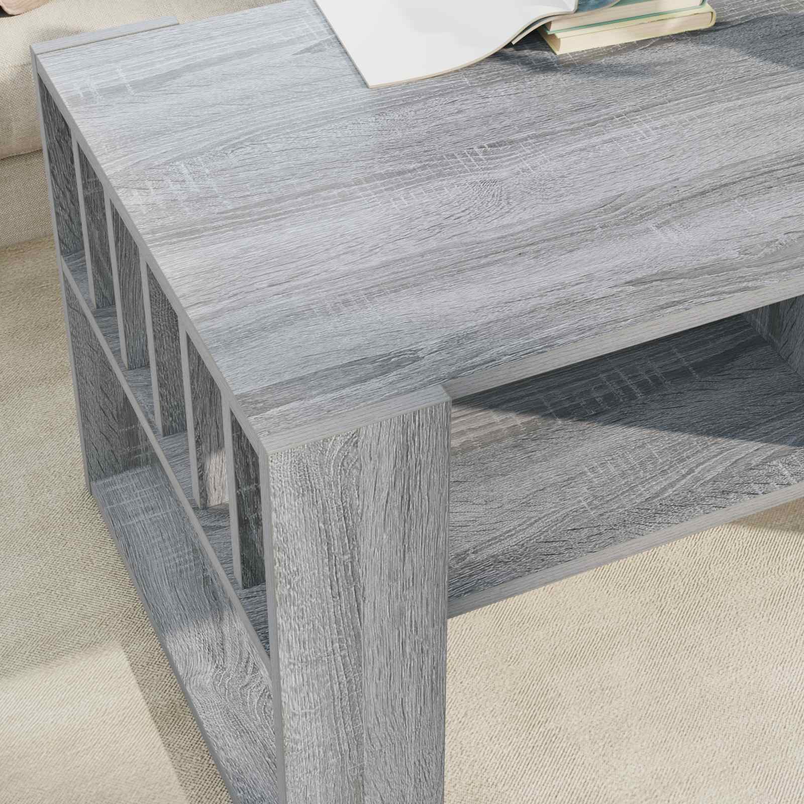 vidaXL Stolik kawowy Szary Sonoma 92 x 49,5 x 45 cm