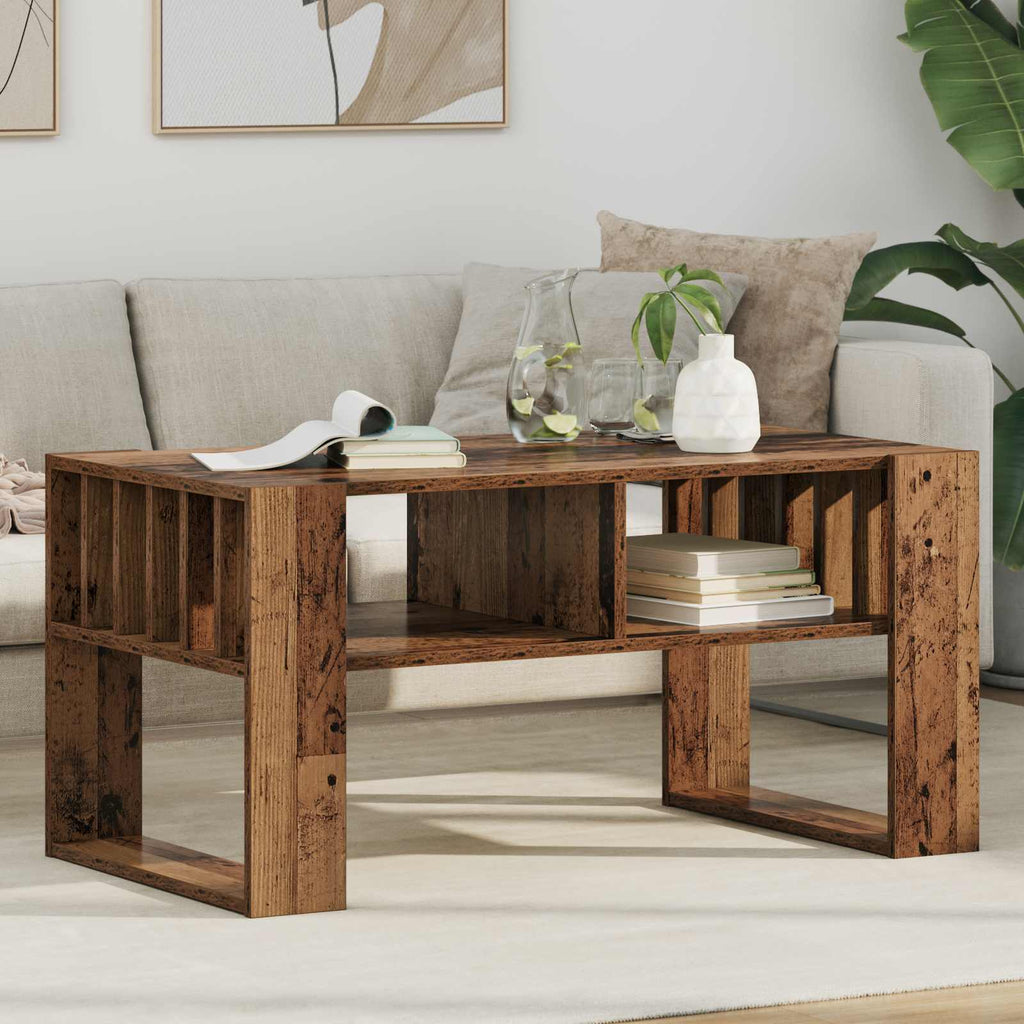 vidaXL Stolik kawowy Stare drewno 92 x 49,5 x 45 cm