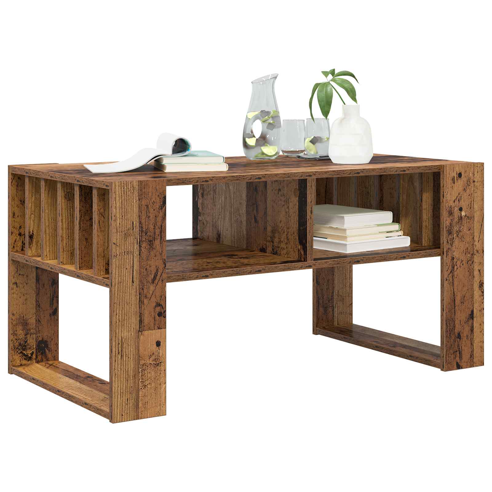 vidaXL Stolik kawowy Stare drewno 92 x 49,5 x 45 cm