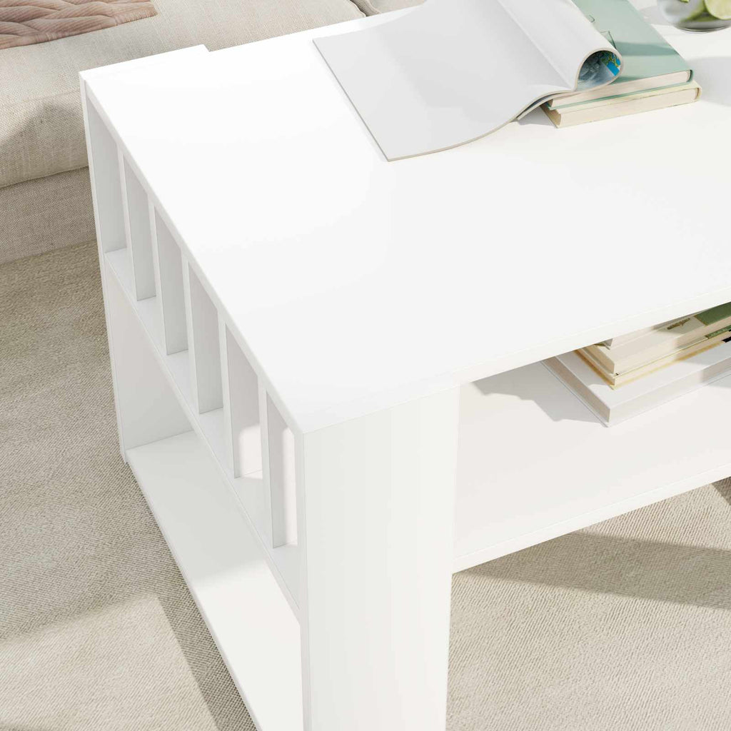 vidaXL Stolik kawowy Biały 66 x 49,5 x 45 cm Materiał drewnopochodny