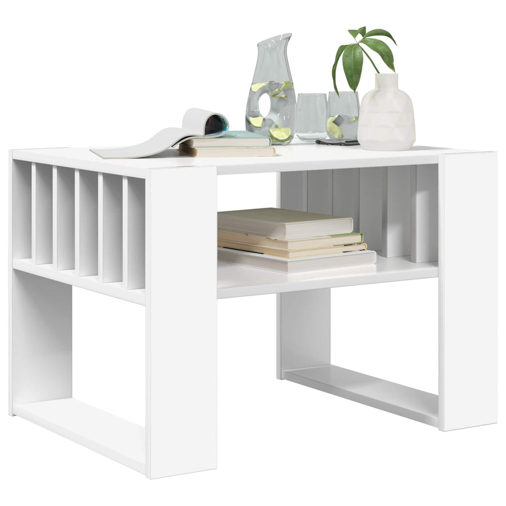 vidaXL Stolik kawowy Biały 66 x 49,5 x 45 cm Materiał drewnopochodny