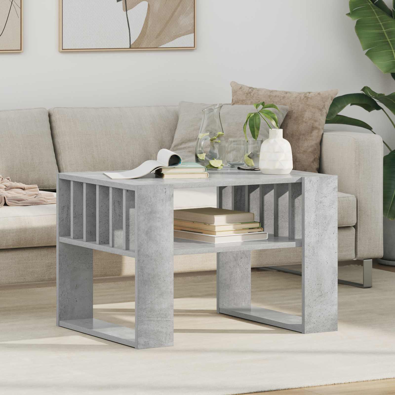 vidaXL Stolik kawowy Betonowy szary 66 x 49,5 x 45 cm