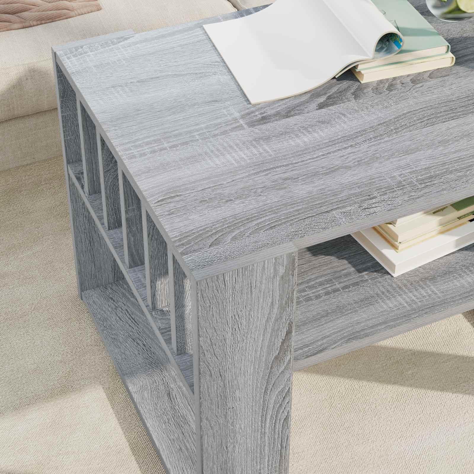 vidaXL Stolik kawowy Szary Sonoma 66 x 49,5 x 45 cm
