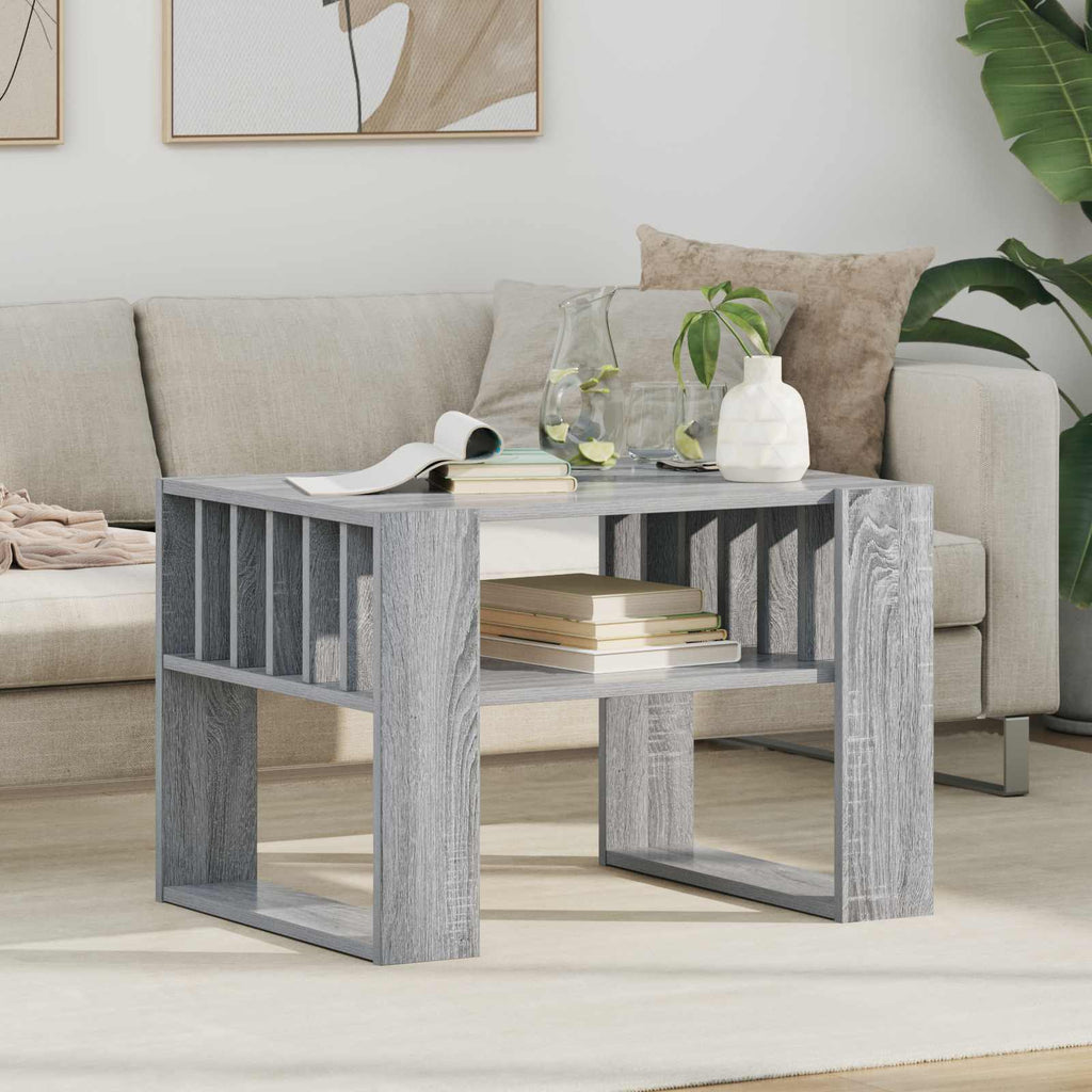 vidaXL Stolik kawowy Szary Sonoma 66 x 49,5 x 45 cm