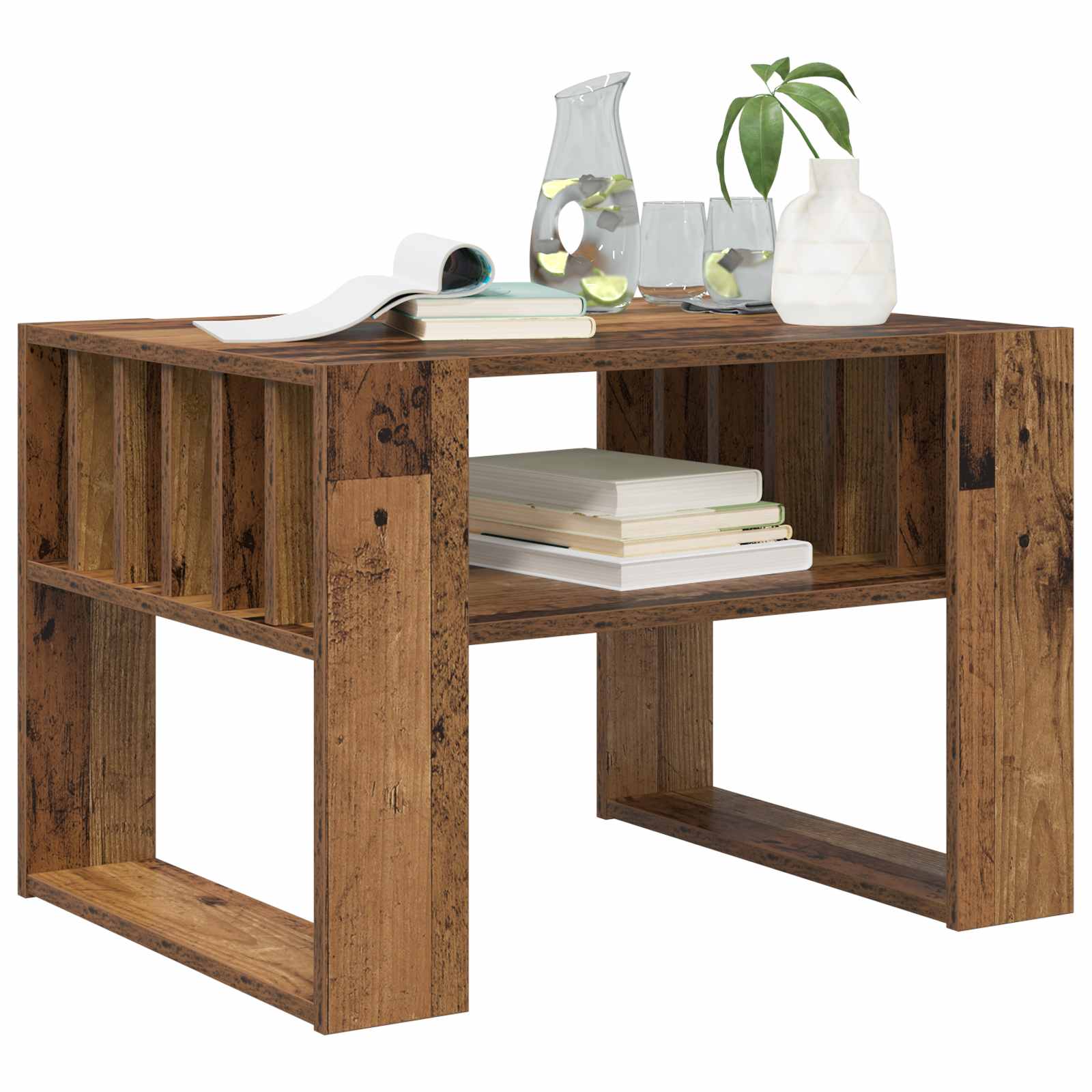 vidaXL Stolik kawowy Stare drewno 66 x 49,5 x 45 cm