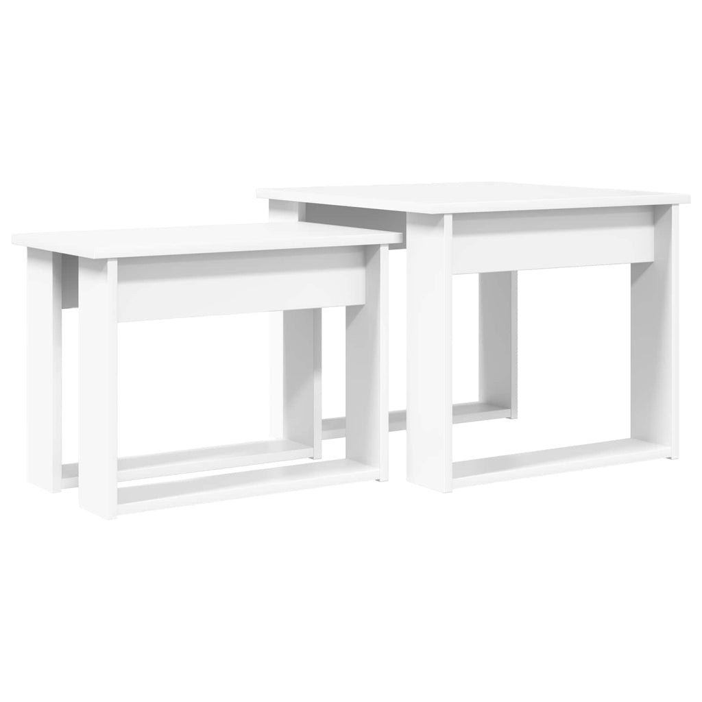 vidaXL Zestaw stolików kawowych 2 pcs Biały Materiał drewnopochodny